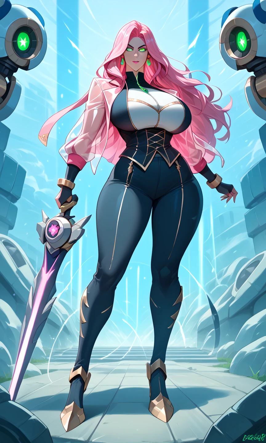 Thicc godness beautiful beautiful clothing galaxy cosmic costume female futuristic futuristic clothing large cloak nature gem opera dragon dragon space hair neon reflective surfaces water, intrinsecamente detalhado, Por Ilya Kuvshinov, Krenz Cushart, Greg Rutkowski, Pixiv. cinematic dramatic atmosphere, foco nítido, volume