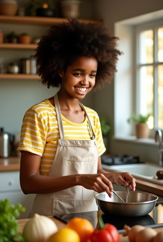 Girl Is pouring mustard on her hair bun 