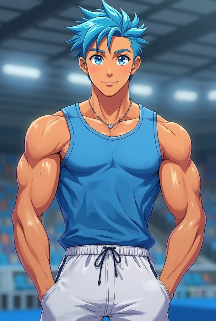 School sports boy tongue out and emailing
standing open leg
And showing armpits