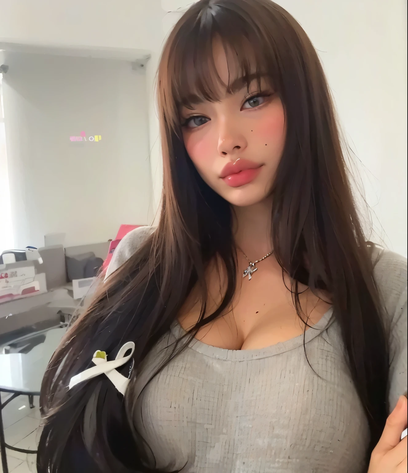 Beautiful girl with big and perfect lips
