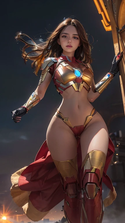 (1girl:1.3), solo,__body-parts__, official art, unity 8k wallpaper, ultra detailed, beautiful and aesthetic, beautiful, masterpiece, best quality, RAW, masterpiece, super fine photo,, best quality, super high Resolution, photorealistic, sunlight, full body portrait, stunningly beautiful,, (dynamic pose:2), delicate face, vibrant eyes, (side view), ((She is cosplaying as the Avengers, red and gold)), Highly detailed abandoned warehouse background, detailed face, detailed complex busy background, messy, gorgeous, milky, high detailed skin, realistic skin details, visible pores, sharp focus, volumetric fog, 8k uhd, dslr camera, High quality, film grain, fair skin, photorealism, lomography, sprawling metropolis in a futuristic dystopia, view from below, translucent,(tall girl),(big breast)