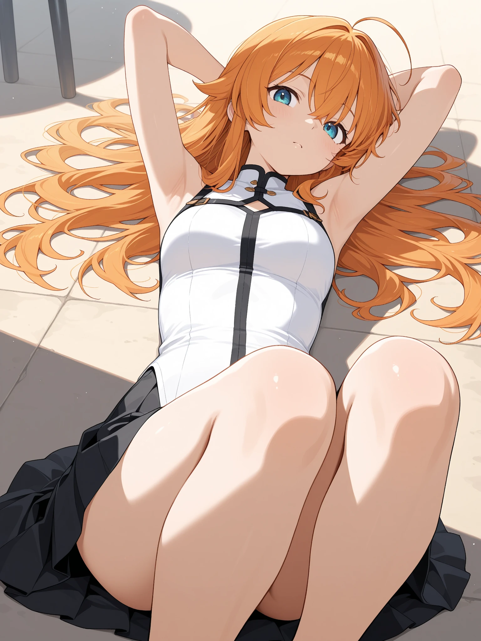 Animated image of two women in classroom holding mirror, anime moe art style, oppai, Fubuki, highly_Detailed!!, small curvy loli, two beautiful anime girls, ((medium breasts⁩, small head)), Sunlight, (Perfect body : 1.1), wearing black tanktop, ((Shorts)), (masutepiece), (超A high resolution:1.0), Perfect Lightning, Ultra-detailed, Sit at the table with your legs open, The fingers of his right hand are stroking his panties, Papillary process, Girls' Secondary School Teacher, Translucent black lace bra, Translucent black lace stockings, Slightly fatty, Chinese, Win, Raised sexy, Mature charm, translucent clothes, (Overhead view), ultra-detailed, illustration, close-up, straight on, 1girl, ((souryuu asuka langley, interface headset, red bodysuit:1.4, blonde)), Her eyes shone like dreamy stars, (glowing eyes:1.233), (beautiful and detailed eyes:1.1), (expressionless, closed mouth), (standing), (mechanic room with toolsand spaceship windowin a white SPACESHIP), (night:1.2), dreamy, [[delicate fingers and hands:0.55]::0.85], (detail fingers),