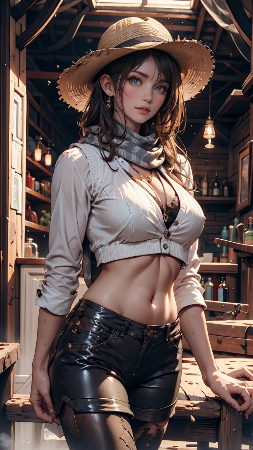 a female version of Freddy Krueger, totally realistic, always repeating the same face, always repeating the same appearance, always repeating the same proportions, always repeating the same outfit, ((alone)), full body, very detailed face, very detailed eyes , very detailed irises,