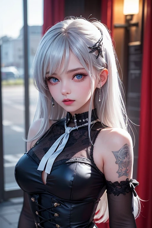(Highly detailed CG Unity 8K wallpaper),(masterpiece), (highest quality), (super detailed), (best illustrations),(best shadow), (sharp eyeliner, eye shadow, fine eyes:1.1),, ,break, A girl from home、Alley、Landmine girl、