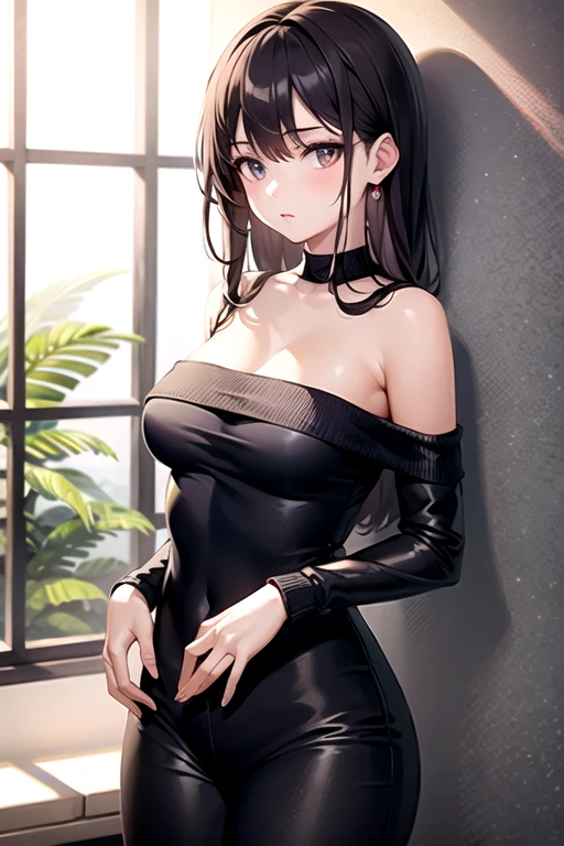 a sexy woman, (best quality), (masterpiece), (1girl), slim, anime, tall, (flat chested), (see through clothes), (front view)
