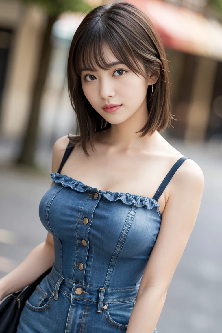 (masterpiece, highest quality:1.3), 8k, official art, RAW photo, disorganized, looking at the viewer, Upper body, nature, Frank, (tight t-shirt:1.2), beautiful girl, cute face, tighten your waist, teen, face light, film grain, chromatic aberration, sharp focus, dynamic lighting, cinematic lighting, detailed eyes and face, (smile:0.6), (hot pants:0.4), (background bokeh:1.2), ((cleavage))