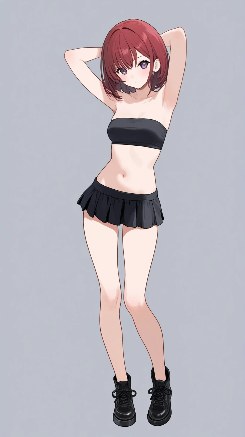 Wear it with a mini skirt and a top, that has black stockings and this thigh