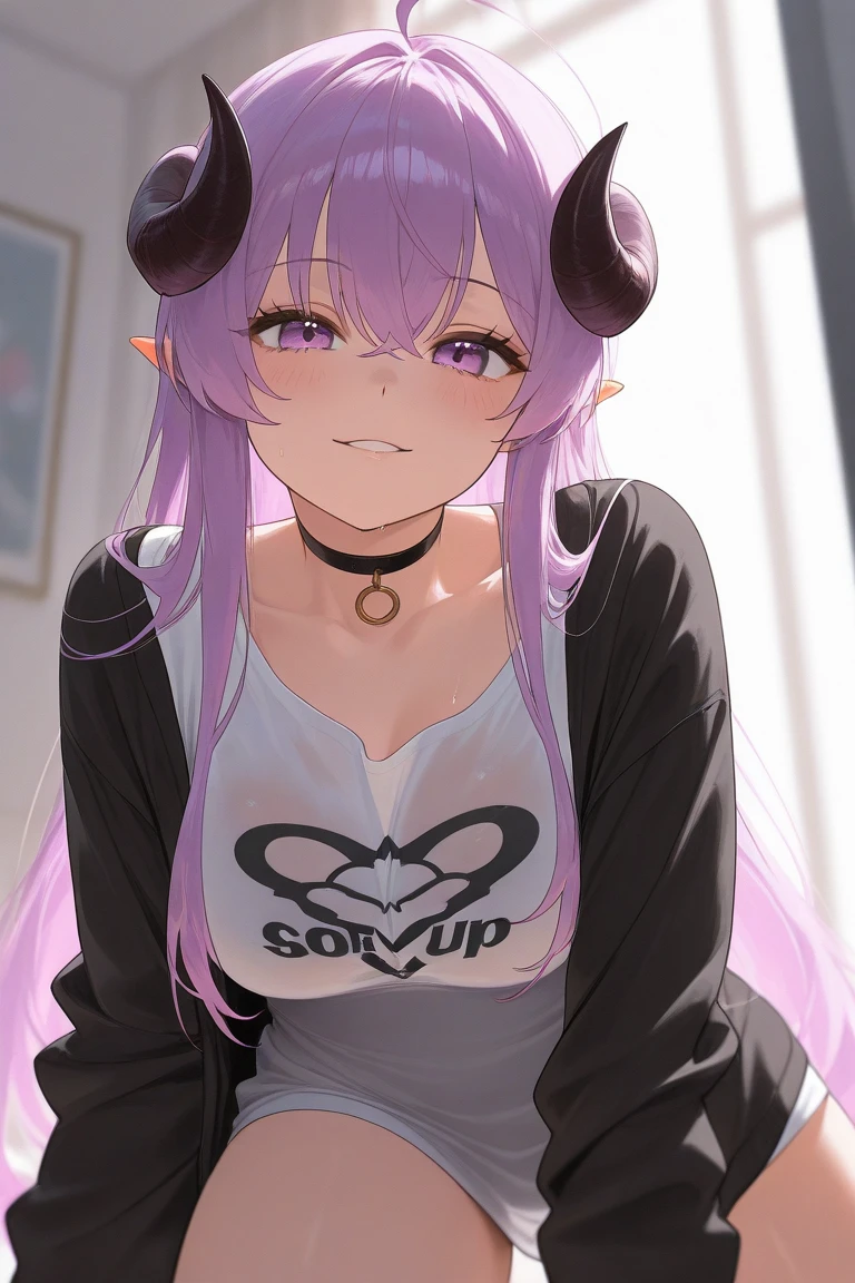 ((masterpiece,High resolution,Highest quality))
(2,A dark skinned woman,Very small waist,Super big breasts)(Erection atmosphere,Charm)
(Purple hair short,bangs,Square Blade,Dark Skin,Pink Eyes,poorly eyes)
(black t-shirts,Denim shorts,belly button)Adult Toys,Put a vibrator in your pants