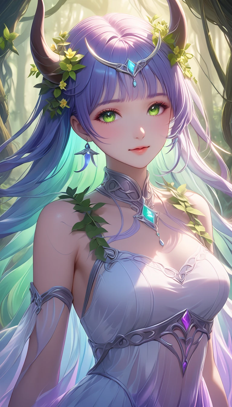​masterpiece, top-quality, (the Extremely Detailed CG Unity 8K Wallpapers), (top-quality), (The best illustrations), (Best Shadows), absurderes, Realistic lighting, (abyss), beautiful detailed brilliance, Art by Peter Mohr Bacher, Soft lips, shiny lip, A detailed eye, Light purple hair,green colored eyes,((eye glass))