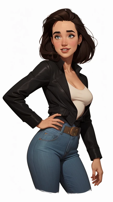 ((masterpiece, best quality)), ((34 year old)), (((Curvy))), (((Japanese woman with messy brown hair)),in grey sweater, ((white cotton panties)), (((Large Hips))), smiling, green eyes, (((photo realistic)))