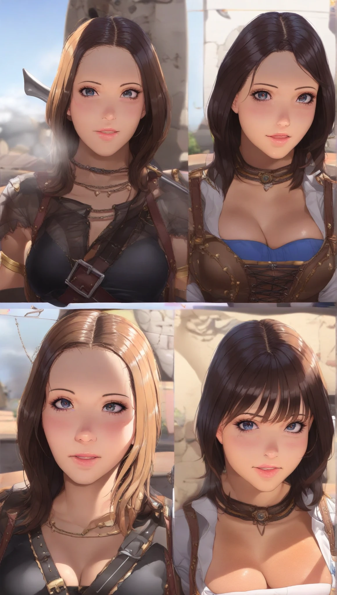 Highest quality, Super detailed, (Ultra-high resolution,8k), (Perfect Anatomy, Anatomically correct), (The three pure shrine maidens), (Everyday Scenes), (High-quality facial beauty), (Hill in the Sky), (Photorealistic), (Detailed big breasts), Soft Skin, Glowing Skin, Bright lighting, 非常に激Shii雨, colorful, god々Shii, A sparkling smile