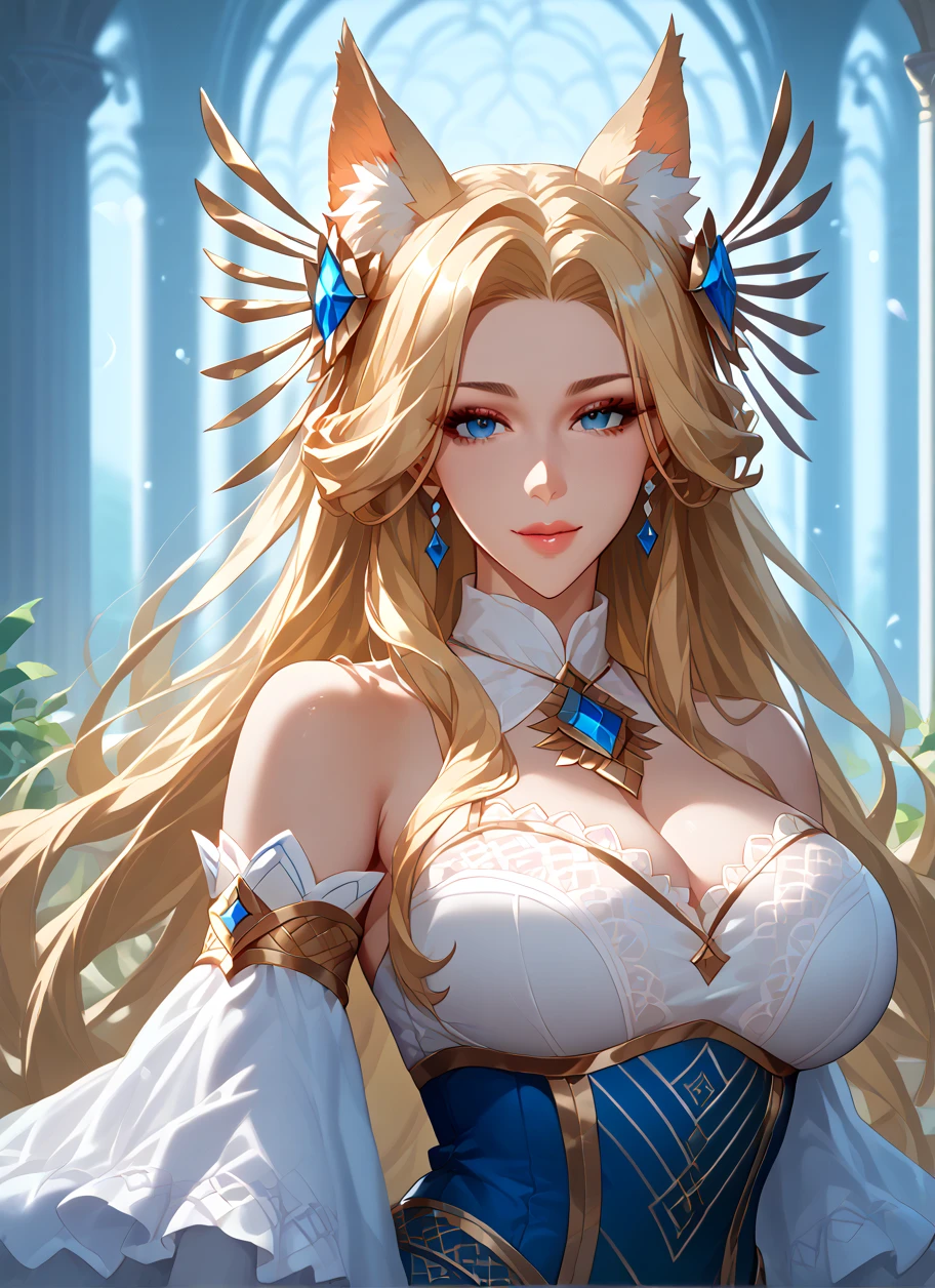 (masterpiece, best)), (1girl), (mature woman), Gold hair, open-chest seduction, flared,( Angel lady with wings), bangs, medium breasts, (full), slim, smile, [wide hips], standing, 8K picture quality, sexy seduction, (open-chest) (Sharp focus: 1.5), (sharp focus:1.2), (beautiful face:1.1), (eye makeup:1.2), (tight body:1.2), (flowery dress:1.2) (heaven gates:1.2). (morning sun lighting:1.2), ((Masterpiece)), (highest quality))), (Character design sheet, national costume, same character, front, side, back), (simple background, white background: 1.3) ( Masterpiece:1.2), (Best Quality:1.3) (best quality:1.1) realistic:1.37 long, flowing:1.1 luscious, plump:1.1 sparkling sequins:1.1 subtle, White and Gold:0.9 soft, warm:1.1 best quality,4k,8k,highres,masterpiece:1.2, realistic,photorealistic,photo-realistic:1.37, ultra-detailed:1.1 busty animal ears, beautiful, detailed ears:1.1 best quality, 4k, highres, masterpiece:1.2 detailed, piercing eyes:1.1 4k, 8k, highres, masterpiece:1.2 very three-dimensional: 1.2 (8k, best quality, masterpiece:1.2 ((masterpiece, best))