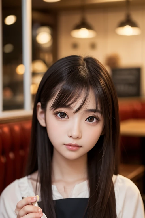 (masterpiece, highest quality:1.4), Award-winning portraits, 8K, 85mm, alone, Beautiful Face, Delicate girl, Biolaces, Gardenia, grace, Sophisticated, cute, , Watching the audience, 15 yw photo, Disorganized, HDR, Sharp focus, Background bokeh、(((Flat 、A slim and delicate body、A youthful atmosphere、Full Body)))、Her shiny, medium-long hair is tied up.、Hair swaying in the wind、Mole on the left cheek、Large, round, dark blue eyes、Full Body、Junior idol、Nogizaka Idol、Mole under the eye、sexy、((basement、Embarrassing appearance、Anxious expression))、