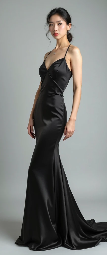 Orange evening gown black woman