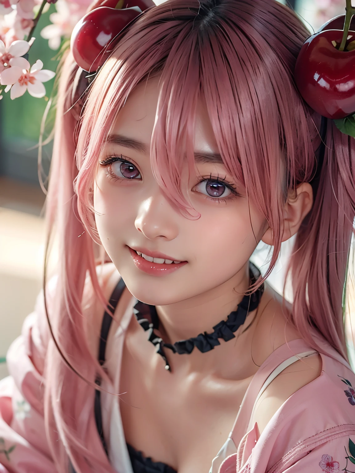 1girl , alone, (cute Japanese girl), 18yo, Young female, skinny body, (smile), Looking at camera, crystallineAI
BREAK
upper body, Seductive pose, dynamic pose, dynamic angle,
break
Professional photo-realistic images, (16k, RAW photo, best quality, masterpiece:1.2), (realistic, photo-realistic:1.4), (extremely detailed 8k wallpaper), sharp focus, depth of field, blur background, bokeh, cinematic lighting, soft light, High resolution 16k close-up of human skin,
BREAK
(sagging breasts:1.3),
BREAK
sakura miku, Hatsune Miku,
break
absurdly long hair, (pink hair:1.5), (((twin tails, Cherry hair ornament))), sidelocks, (hair between eyes:1.75), parted bangs, (pink eyes:1.3),
BREAK
frills, japanese clothes, hair flower,wide sleeves, kimono, white thighhighs, zettai ryouiki, floral print, skirt,detached sleeves,
BREAK
cherry, cherry blossoms,
