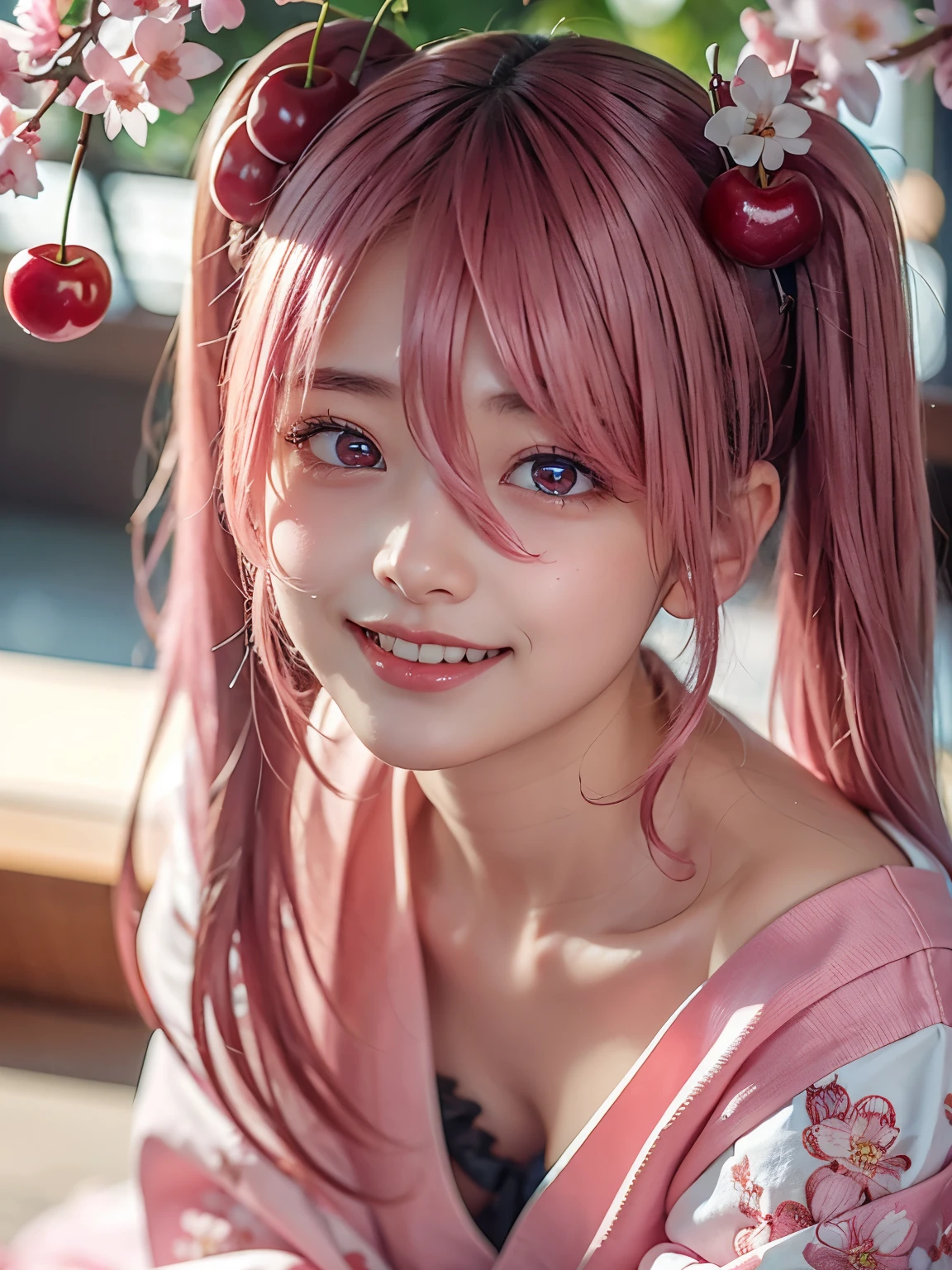 1girl , alone, (cute Japanese girl), 18yo, Young female, skinny body, (smile), Looking at camera, crystallineAI
BREAK
upper body, Seductive pose, dynamic pose, dynamic angle,
break
Professional photo-realistic images, (16k, RAW photo, best quality, masterpiece:1.2), (realistic, photo-realistic:1.4), (extremely detailed 8k wallpaper), sharp focus, depth of field, blur background, bokeh, cinematic lighting, soft light, High resolution 16k close-up of human skin,
BREAK
(sagging breasts:1.3),
BREAK
sakura miku, Hatsune Miku,
break
absurdly long hair, (pink hair:1.5), (((twin tails, Cherry hair ornament))), sidelocks, (hair between eyes:1.75), parted bangs, (pink eyes:1.3),
BREAK
frills, japanese clothes, hair flower,wide sleeves, kimono, white thighhighs, zettai ryouiki, floral print, skirt,detached sleeves,
BREAK
cherry, cherry blossoms,
