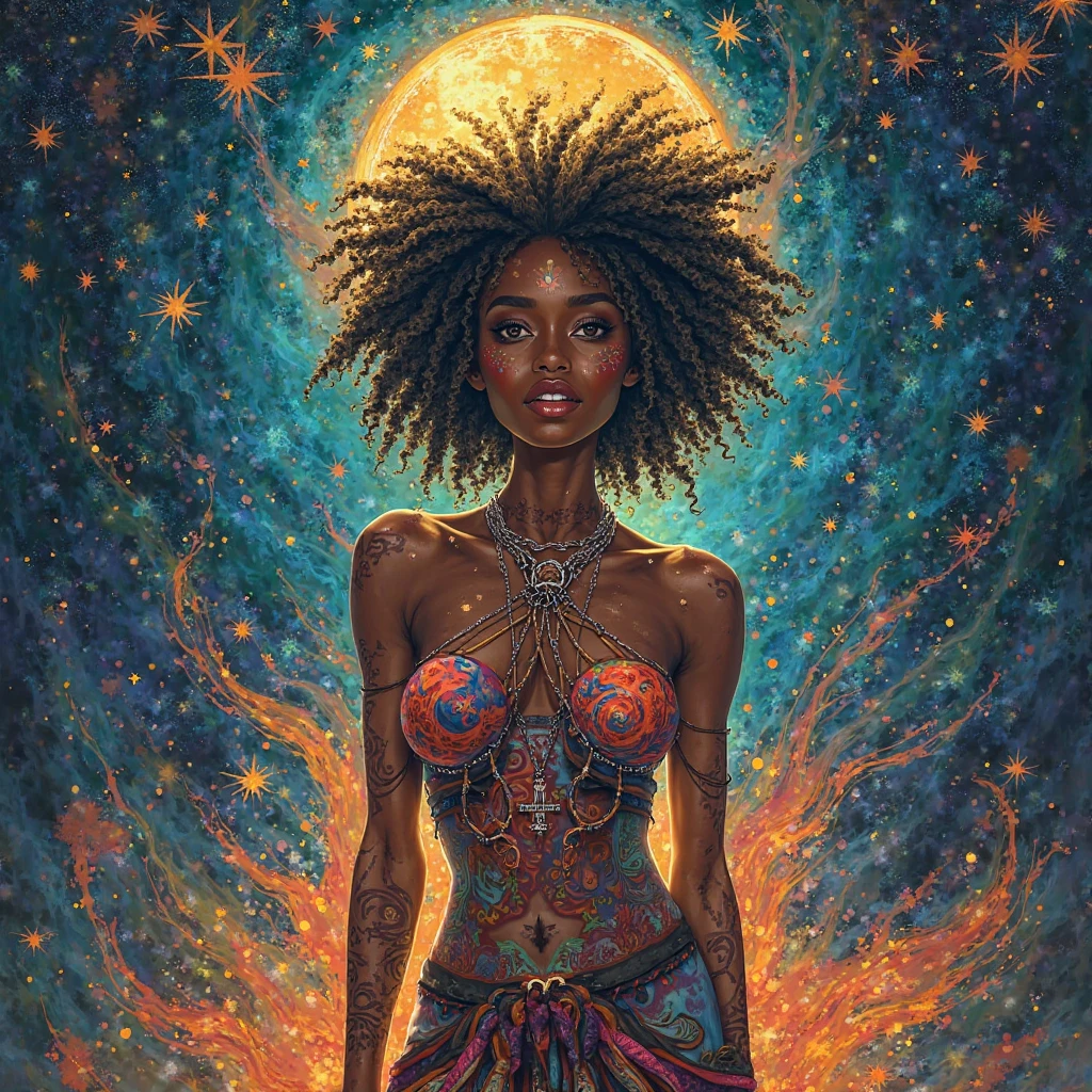 2 two Nude girl, sexy , full body , 3 fingers , Ginger dark skin, oiled body, blessing body, round shaped small breasts, 8k ultra quality, Starfall, alien attack Alien on mars