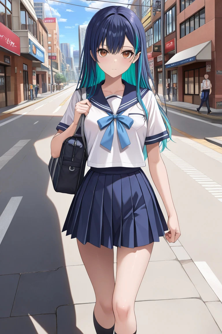 (1 Girl:1.2),(high quality), (High resolution), (Very detailed), (8k),(Demolition paperback correct)、Urusei Yatsura、Ram-chan、Sexy Lingerie、Wearing a sailor uniform、((Focus on the whole body))、Nipple Shape、((Black Pantyhose))、Hair messed up by the strong wind、Neutral White Lighting,Sexy pose、