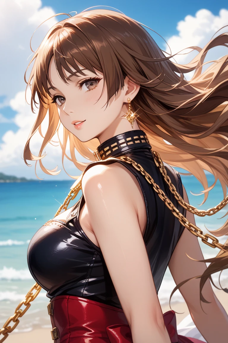 Close-up of a woman'Eyes wearing silver-white mirrored lens sunglasses、I looked at the world reflected in the lenses of my sunglasses...、Large Breasts、I-cup breasts、Open-air bath、pregnancy、Big belly