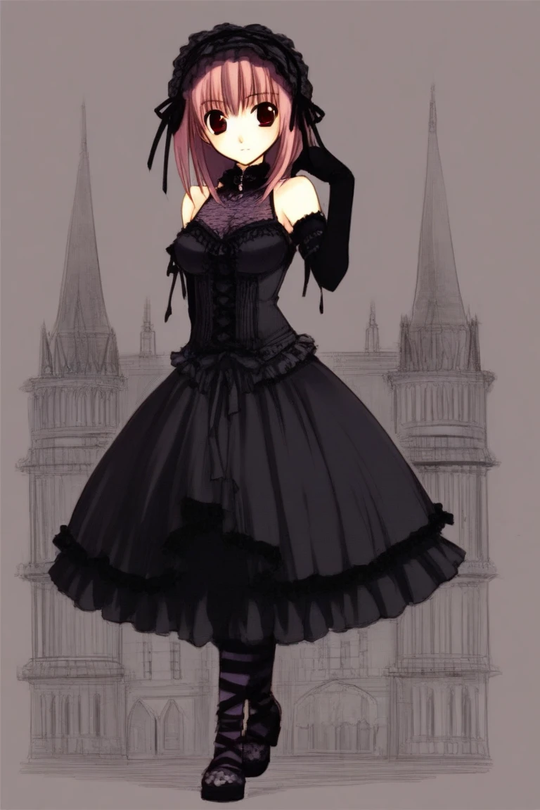 Create a Gothic-style architecture in graphics that is easy to draw