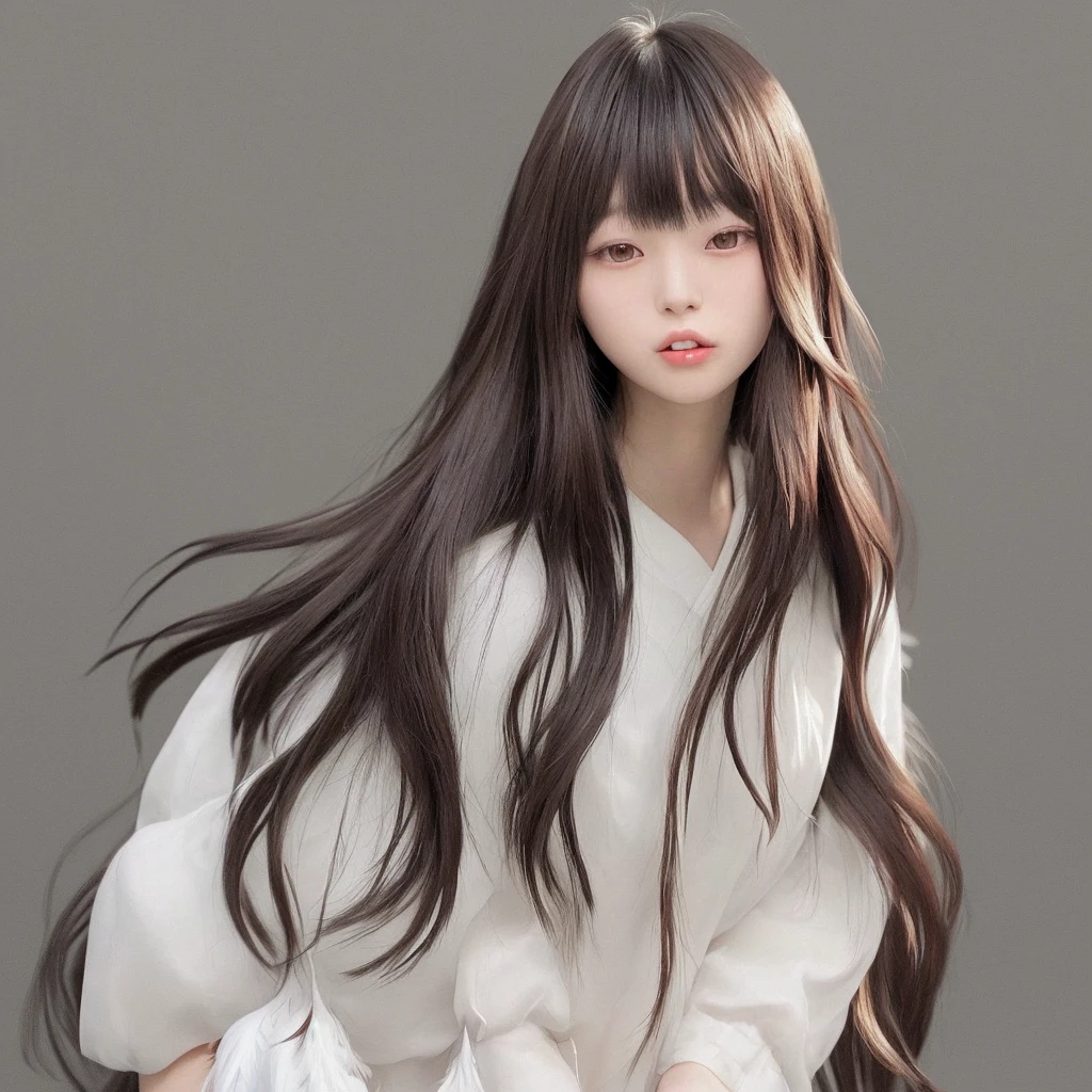 2D animated girl, type of drawing boku no hiro, Three months pregnant girl, silver hair color and gold eyes