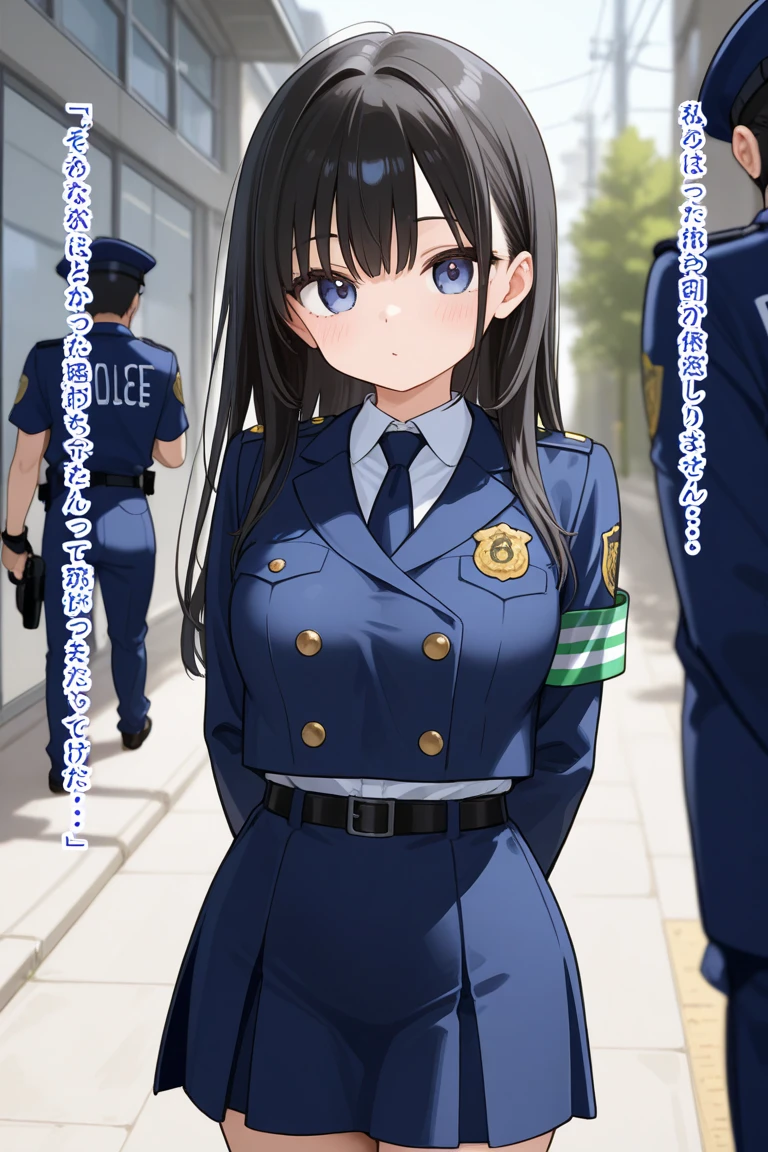 Cute girl, policewoman, wearing police uniform