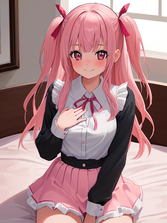 Cute teen girl sexy and alluring sheer lace Japanese school provided uniform seductive and horny erotıc pose 