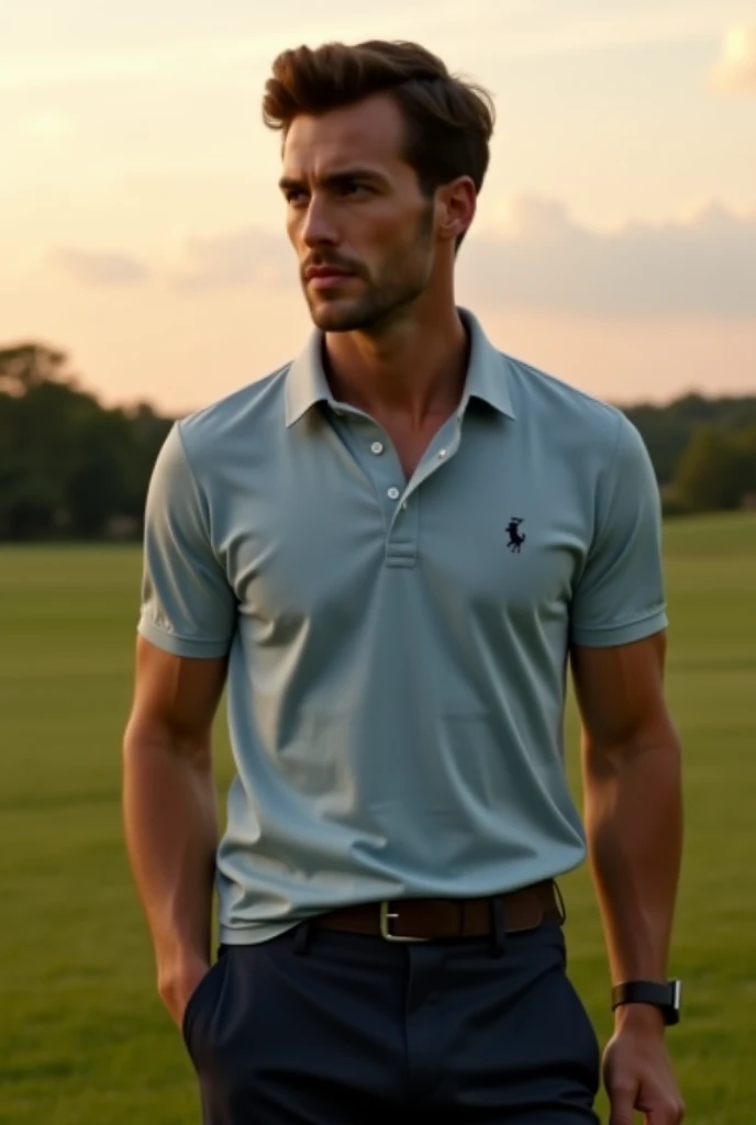 highest quality, masterpiece, ultra high resolution, (realistic:1.4), RAW photo, handsome 30 year old man, (4 men wearing golf wear),