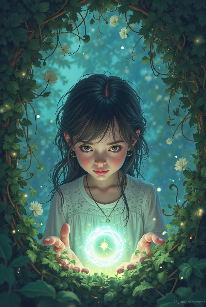There's a meNINA KIDS BLONDIE holding a lamp in her hand, verde brilhante, brilho verde, green lighting, brilho verde, photo manipulation, Magia Verde, he is casting a lighting spell, luz verde, energia verde, neon verde, Aura verde, little girl with magical powers, amazing color photograph, Luz ambiente verde, brilho radioativo verde, photo - manipulation, amazing photo