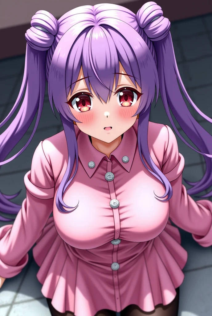 A large amount of all over the body on the chest and tongue, taken from the front , solo, delicate face, long eyelashes, medium cleavage, tartan check, music room, angle from above, short hair hair, explosions, eyes purple, shirt, long-sleeved, dress, bow, purple hair, shirt, sleeveless, bowtie, purple bowtie, hair between eyes, street, (mediuml breasts:1.2), BREAK light blue underwear, sweat, thin, mouth wide open, tongue out, ahegao, crawling on all fours, A large amount of white yogurt on the chest and tongue, Break outside, BREAK (巨作:1.2), Best Quality, high-resolution, unity 8k wallpaper, (illustration:0.8), (Beautiful Detailed Eyes:1.6), extremely detailed face, perfect illumination, highly detailed CG, (perfect hands, perfect ???????),