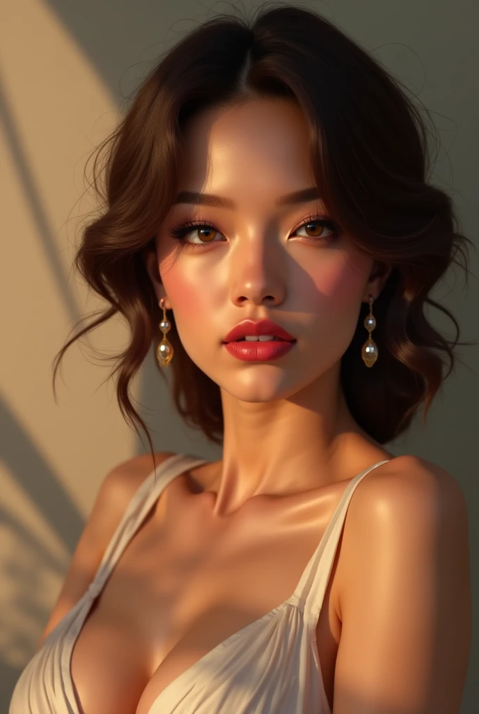Tabletop, Highest quality, figure, Very detailed, In detail, High resolution, 8k wallpaper, Perfect dynamic composition, Beautiful attention to detail, dress,Medium Hair, Center of chest, Natural color lip, Random sexy poses,smile,Tower apartment
