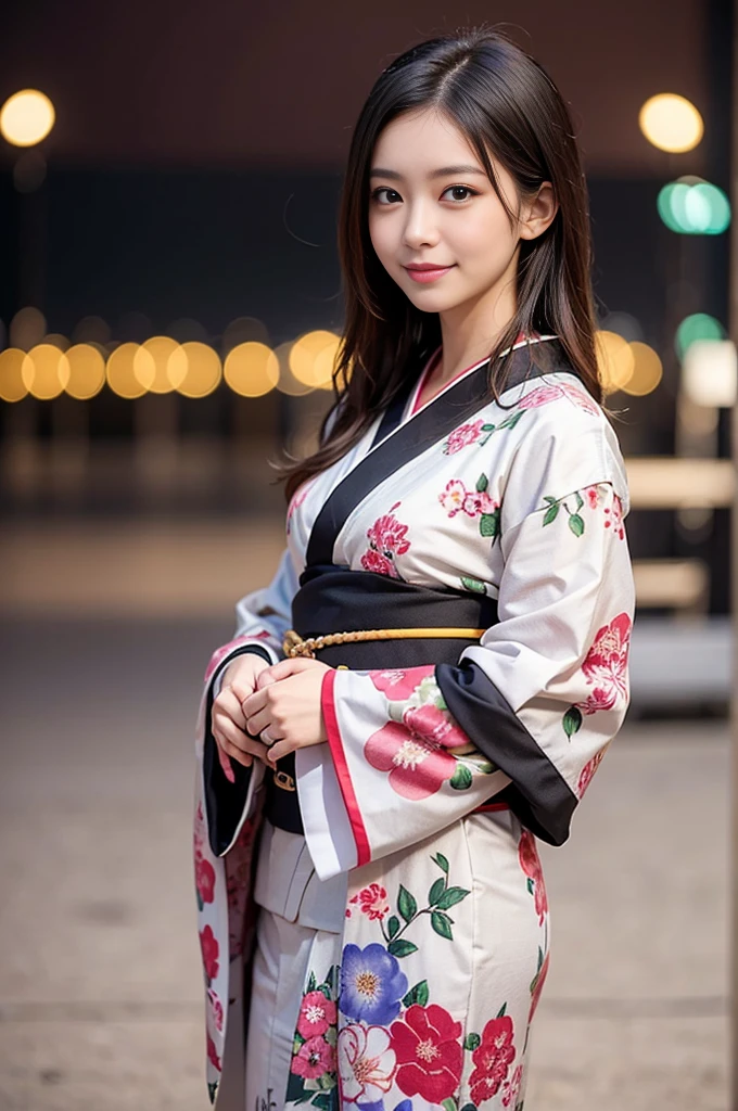 最high quality、high quality、best image quality、8K、最High resolution、High resolution、最high quality、masterpiece、realistic pictures、RAW photo、realistic atmosphere、(detailed face)、(fine hands、thumb1reference4)、(beauty of japan )、very nice face、cute face、((beautiful japanese girl))、(woman), ((18 year old beautiful girl))、(glossy black hair)、(straight long hair)、(ponytail)、whole body、slim style、(shiny skin)、(Fair skin, Glossy skin)、real human skin、realistic human body structure、perfect body, perfect face, perfect hands, perfect fingers, perfect lips, perfect eyes,perfect teeth、perfect background, perfect atmosphere,look at the camera、 soft natural light、samurai kimono、maiko kimono、servant、geisha kimono、japanese kimono、Furisode、kimono、Yukata、japanese traditional、Samurai Residence、Japanese garden、((Wisteria floral pattern(kimono、Hakama with side slits))、((Under the tree where wisteria flowers are in full bloom(Poses that make your thighs look sexy))