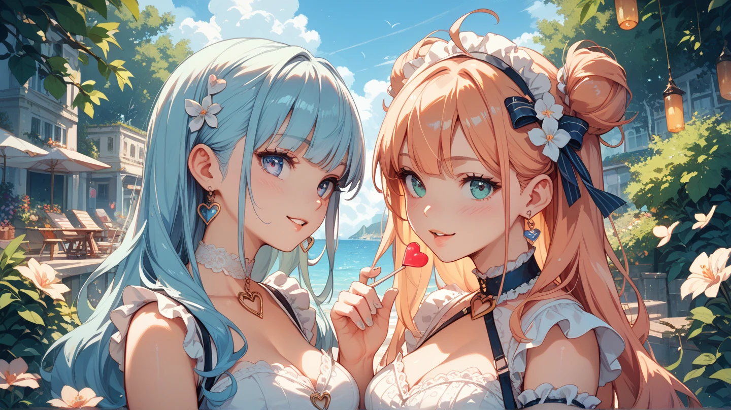Masterpiece ,Top image quality,hight resolution,imagem 4k,Raw photo,Photorealsitic,extremely beautiful 2 hi-school girl kissing each other, friends, naughty face, blushing , extremely beautiful lesbian deep kiss, stare each other closely, white high Sox, white garter belt,  exposures breasts and nipples, perfect small breasts, ???????, See-through panties, red cheek, deep blue eyes color , top less ,beautiful butt, ?????, Bright blue eyes like jewels, blond hair, magical , PRİNCESS, adventurous girl, OK, smile、nymphomaniac, high heel boots, gloves, zettai ryouiki, earrings, natural otaku, moonlight,under the moon,At night,full body shot、masterpiece, high quality, High resolution, (masterpiece:1.6、最high quality), (OK and beautiful eyes:1.2), 、perfect hands? look up(masterpiece:1.6、best high quality), (OK and beautiful eyes:1.2), perfect hands, be quiet, From above,lie,Ocean View、The world&#39;s most spectacular ocean view,;do not interrupt prompt, Half in the Ocean、Floating in the Ocean, deep kiss, some flower blooming, hag tight each other top less, naughty face, nude , grope breasts