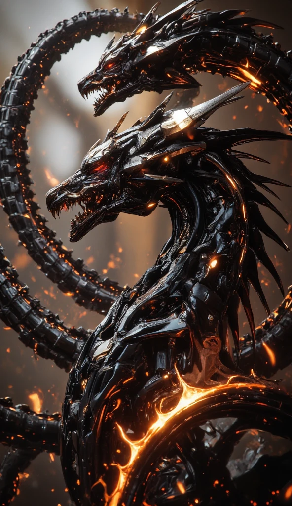 (masterpiece:1.2), (best quality:1.2), extremely detailed, (beautiful face), (perfect face), (perfect hands), highres, (armor, scifi, science fiction, cutting edge, sleek angular:1.2), <lora:AbyssalTech:1>, (dragon, animal), full body, from side, red eyes, glowing eyes,