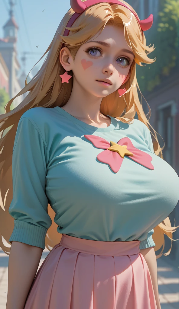 masterpiece, high resolution,ultra high resolution,4k, princess peach,pink polo shirt ,short white skirt, smile, blond hair, white golfing gloves. looking at viewer, large breasts, (pov,closed shot:1.2),blush,big tits , nipples , (perfect face), perfect body 