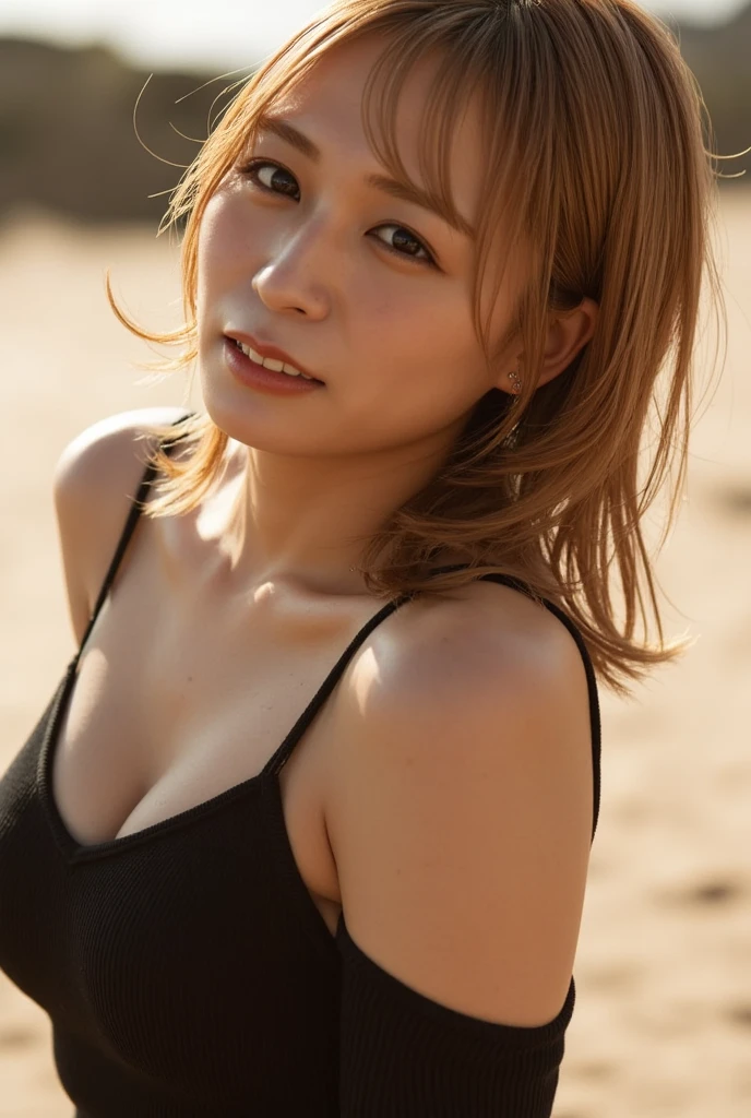 a photography of a cute woman with loose dirty blonde hair, wearing a bikini, she bathing in a creek, (wet body, wet hair), (hyperrealism:1.2), (8K UHD:1.2), (photorealistic:1.2), shot with Canon EOS 5D Mark IV, detailed face, detailed hair