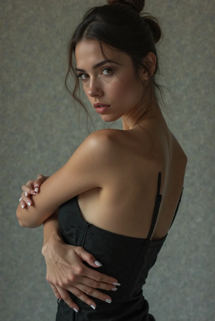 (From a bird's-eye view, capturing the entirety from above:1.3), a beautiful busty European woman, highly detailed face, fine freckles, ultra detailed oiled sweaty skin, jet-black hair, intense blue piercing eyes, (shy smirk), warm colors, RAW candid cinema,
night, female relaxed, backlit (Deep Focus), contrast, silhouette, spotlight, (masterpiece), (best quality)
<lora:weight_slider_v2:-1> <lora:ReaLora:0.4>