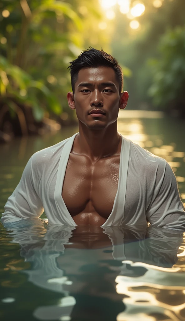 Youthful Korean monk, detailed bald head, tow-headed, shirtless :: without robe, Buddhism, serene, Full Body Shoot, a detailed dark brown robe, walking pose :: manly, look at camera, (eyes contact), manliness posture, manly deportment, virtuous, masculinity, manliness, ultra detailed facial parts, ultra detailed neck, Manly, waterfall background, happy expression, professional photograph, soft focus, (8k, RAW photo, best quality, masterpiece:1.2), ultra detailed, ultra high res, perfect anatomy, extremely detailed body parts, very symmetric body, asian, 18 years old, shirtless :: high detail, detailed face, detailed eyes, proportional eyes, ultra detailed mouth, Leaky abs :: ultra detailed, thin, narrow waist, realistic, human skin, extremely detailed fingers, handsome chad chin, shirtless, handsome, masculine, human skin, Handsome, Attractive, high detail RAW color photo, depth of field, photograph from front, perfect composition, ultra detailed hands, ultra detailed fingers