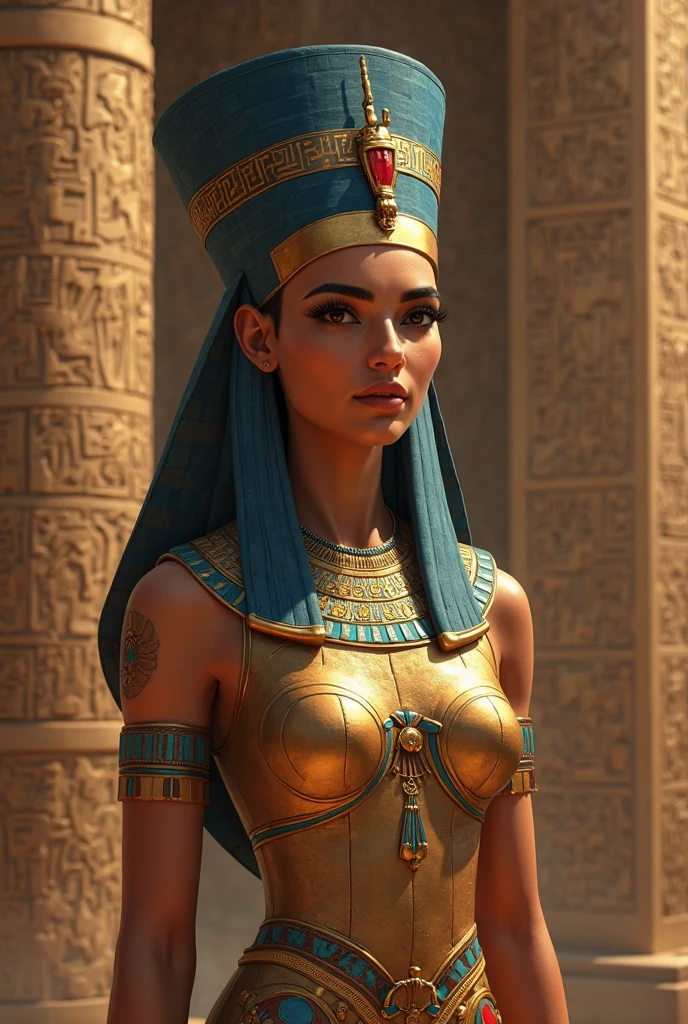 hyper realistic imagination cinematic shot Display images of Egyptian gods and ancient texts.