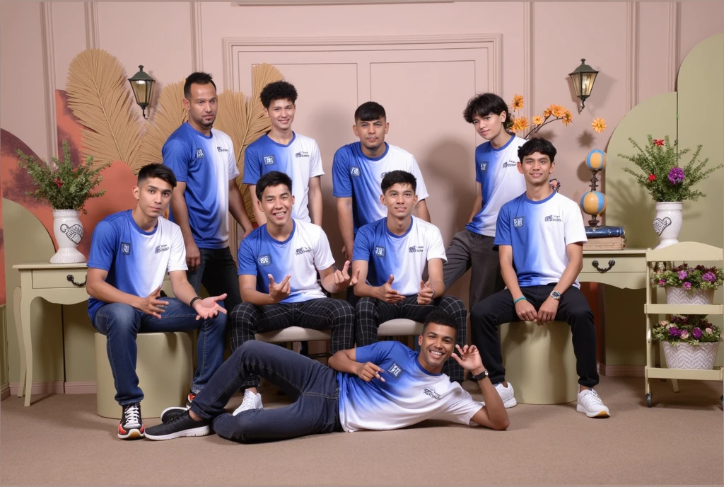 10 boys with 1 girls