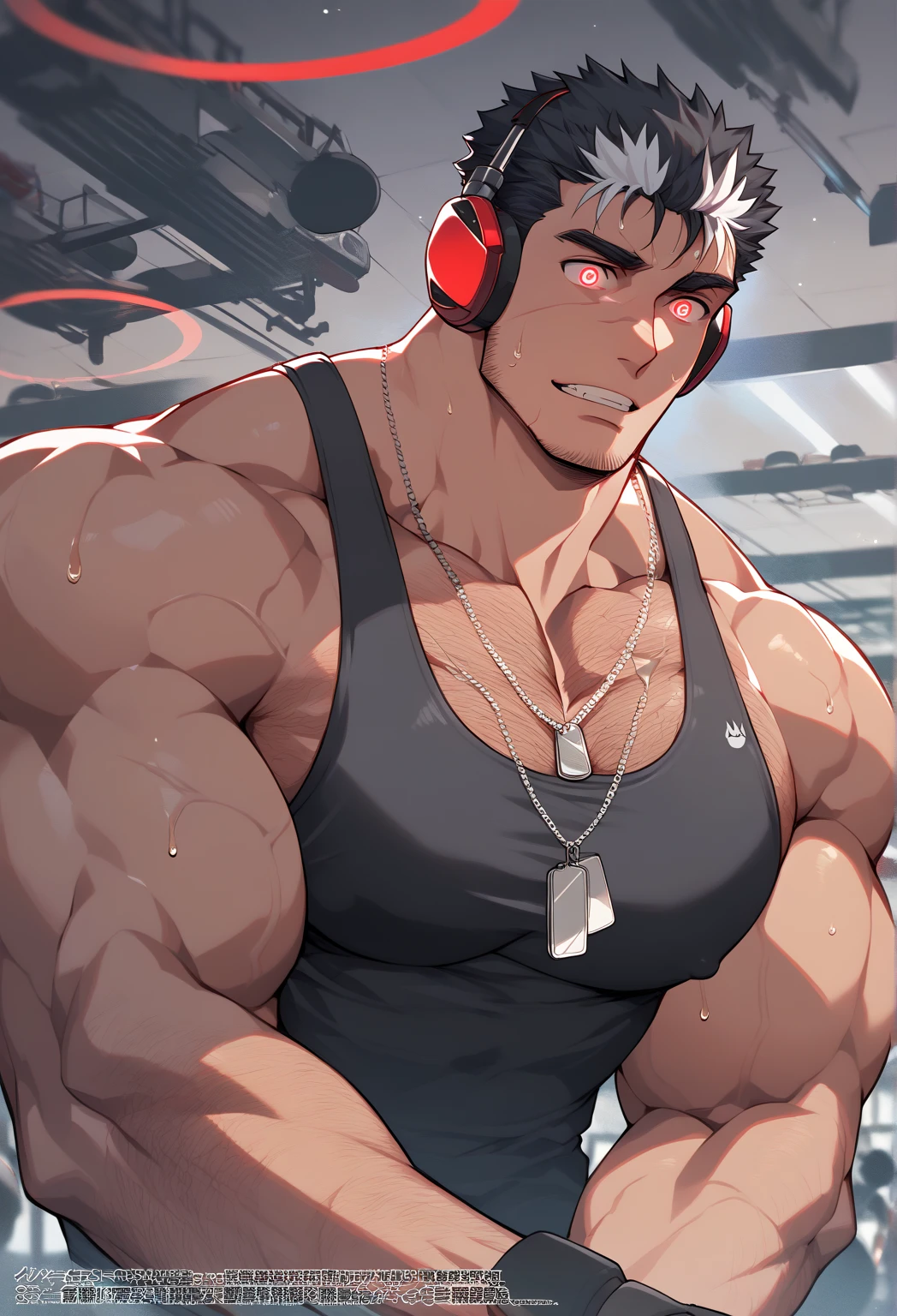 Ash Ketchum from Pokémon sitting on a weight bench with shoulders slumped. Sweating. Wearing a bulging jockstrap. Staring blankly as he listens to hypnotic subliminals through headphones. Monitors mounted on the walls around him display pulsing spirals to keep him in trance as he becomes a big dumb bodybuilder football jock. Open mouth. IQ drain. Dumber. Hypnosis. Trance. Brainwashing. Digital painting. Anime. Hyper swollen bulging crotch. Big muscles. Big traps. Big biceps. Big triceps. Broad shoulders. Big meaty hyper pecs. Big lats. Big deltoids. Bro. "I have to resist. Have to ... break free.... Have to ... have to..... I ... m-must.... I ... must...." Speaking in a dull monotone as he falls into trance. "Listen, ... repeat, ... conform, ... obey...." Speaking in unison with the other jocks in the room. "I ... I am sweaty. ... I am horny. ... I am sexy. ... I am dumb.... I'm just a mindless.... I'm just an empty, ... stupid, ... strong jock...." Brute. Dumber and dumber. Mindless. Brainless. Musclehead. Hyper muscles. Mouth hanging open. Perspiring. Sweaty. Hypnotic trance. Entranced. Hypnotized. Brainwashed. Brainwashing. Hypnosis. Glowing eyes. Mindless stare. Hypnotic rings in eyes. Repeating what is whispered in his ears by a jock bro inducting him into the ranks. Dumb bodybuilder football jock assimilation. Football team recruitment. Brainwashing videos.