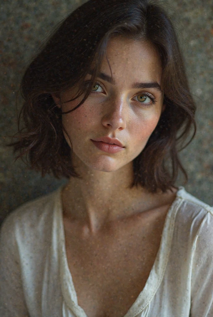 4K Vivid, 25 years old, boys, gram, naturey, Messy hair, Dark Brown Short Hair, hazel eyes, glare eyes, Photographic Model, Country Peasant Dress