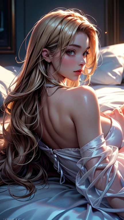 Perfect and realistic model with perfect and detailed face, blonde hair and sexy look, showing the whole body and the ass well detailed --auto --s2