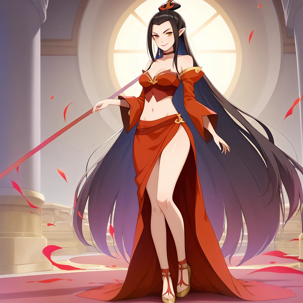 NSFW, obra-prima, melhor qualidade, ultra-detalhado, semi-realista, detailedfacialfeatures, 2 mulher madura, nome Qiao Hua,vestindo roupas antigas wuxia hanfu, cabelos vermelhos,longos,olhos negros, female,cor da roupa vermelha e sexy,voluptuosa,seios grandes,mulher sedutora, muito bonita,Arrogantly imposing standing seductively,holding whip in left hand