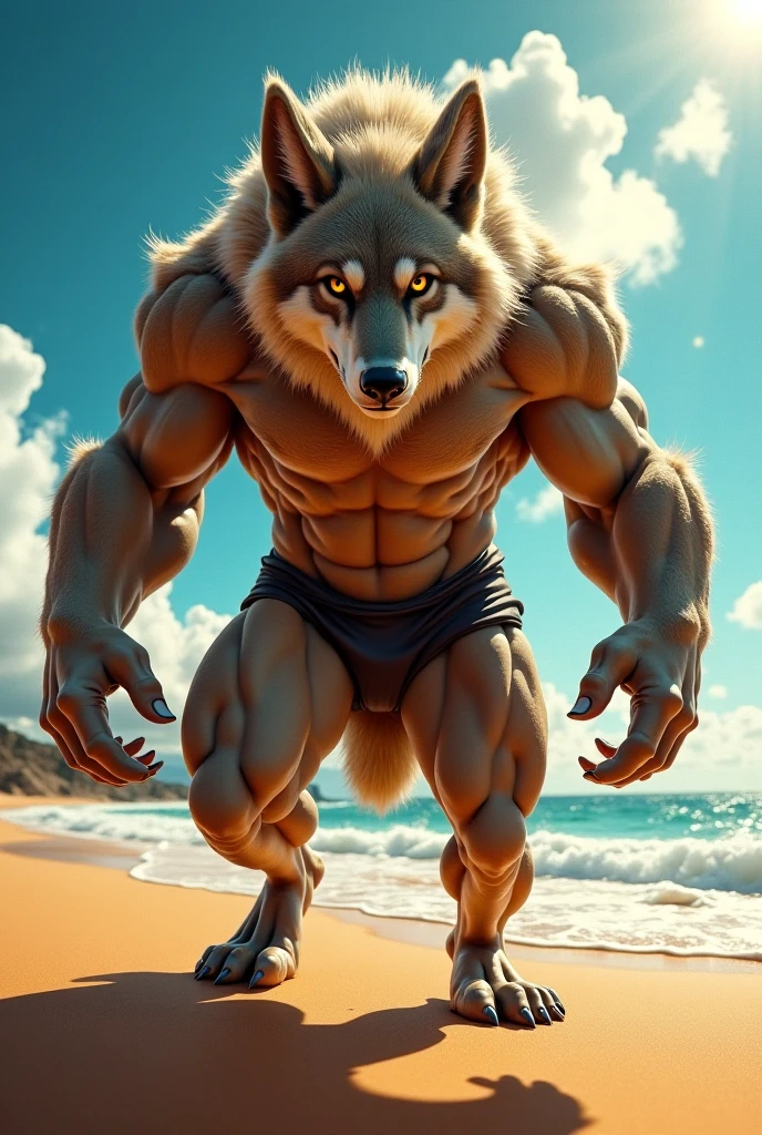 Werewolf in a swimsuit
