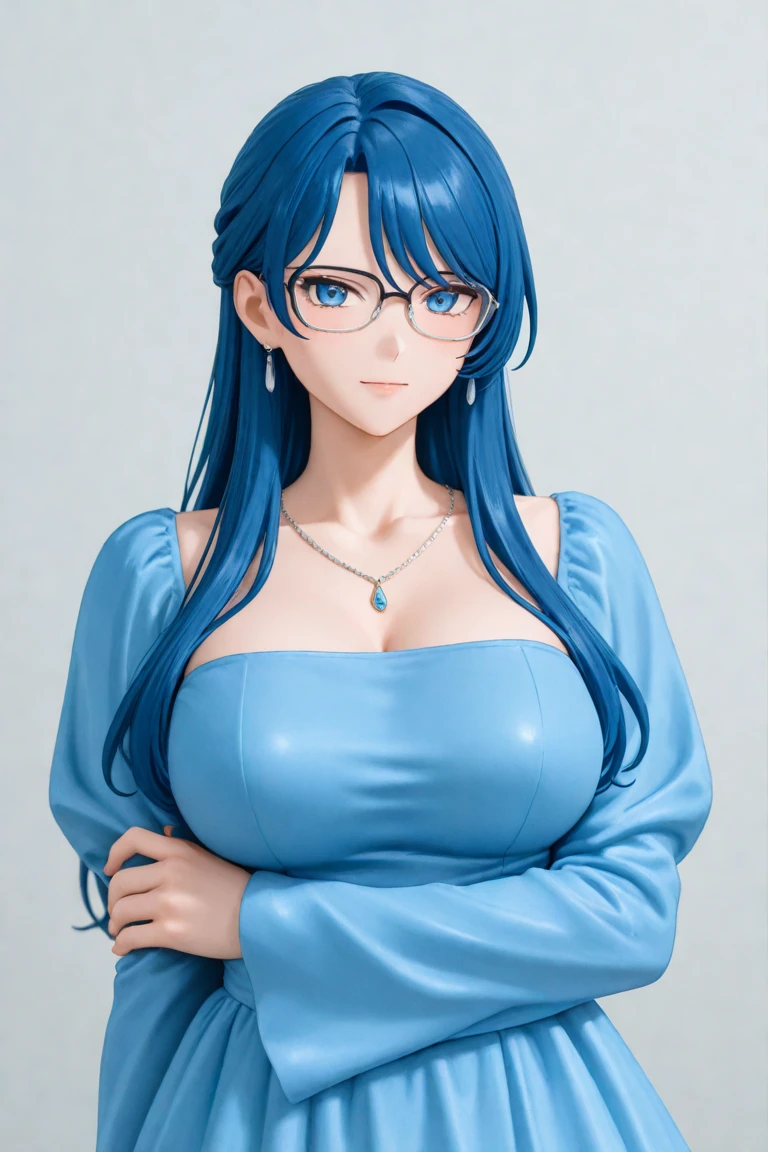(NSFW:1.5), (1 completely nude girl:1.5), Masterpiece, Best quality, amazing beauty, [[3D]], 4K, absurdres, finely detail, super detailed eye, perfect anatomy, official art, cinematic lighting, BREAK, Shopping mall, Shopping street, silky long hair, colored tips, asymmetrical bangs, blue hair, super shiny detailed blue eyes, tsurime, Looking at Viewer(camera), Staring Intently, thin lips, pink lips, glasses, eyewear, shy, blush, BREAK , big breasts, huge breasts, short stature, slim, slender, wheat skin, arms behind back, standing, BREAK ,()