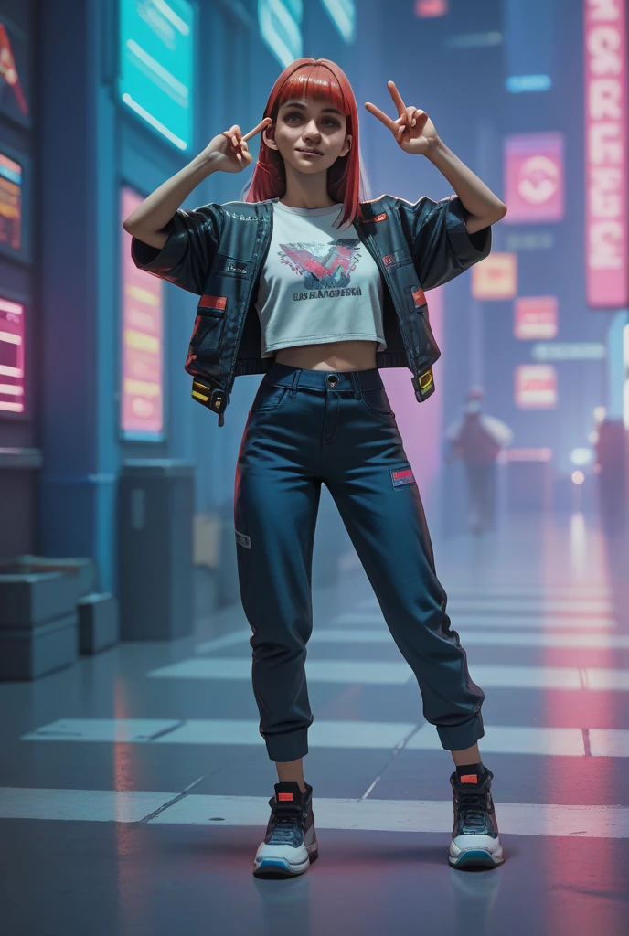 there is a woman with green hair and a white top, katelynn mini cute style, aesthetic!!!!, she is wearing streetwear, full body!! maximalist details, inspired by Dulah Marie Evans, cute casual streetwear, loish |, cartoon look, hyperrealistic teen, kawaii shirt and jeans, imvu, second life avatar, aesthetic!!, e - girl