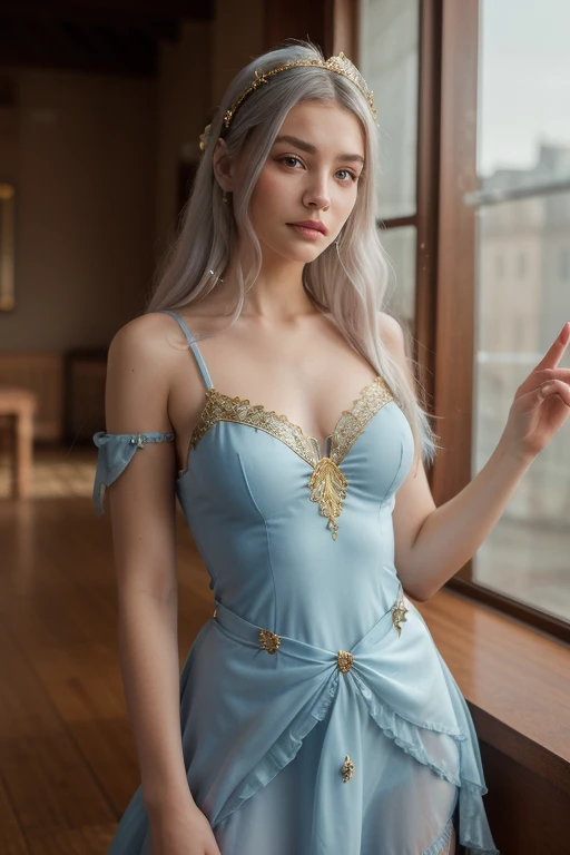1girl, (Cinderella),cyberpunk, (nsfw:0.5), high quality fingers, normal hands, detailed fingers,masterpiece, (cyberpunk bedroom:1.4), (realistic, photo-realistic:1.37), medium breast, small waist, beautiful face, perfect illumination,(robot joints:0.5), ((mechanical parts:1)), asymmetrical hair, beautiful detailed eyes, looking at viewer, detailed hairstyle, detailed background, (princess dress:1.34)<lora:cinderella_v10:0.5><lora:epiCRealismHelper:1> <lora:add_detail:0.8> <lora:SDXLrender_v1.0:0.6> <lora:align_sd_lora:1> <lora:SDXLrender_v2.0:0.6>