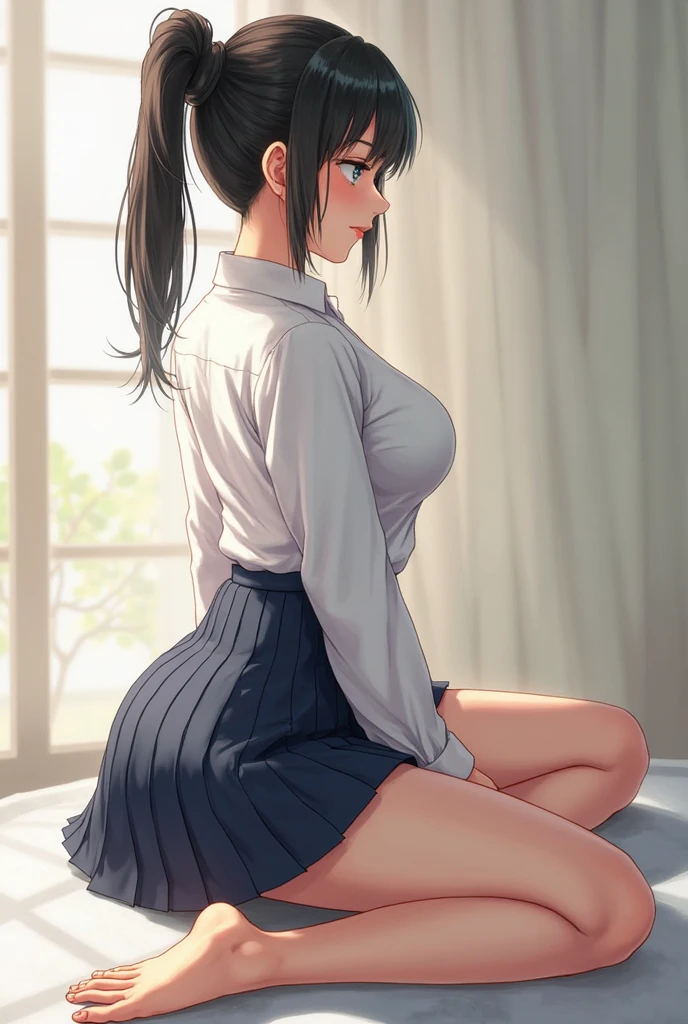 naughty woman, age 14, wearing uniform, blue skirt, extremely short skirt, wearing t-shirt, white t-shirt,id holder, close up, park, nature, nature park, anime, anime movie
indoor、Top Quality, Photorealistic, 8k, High Resolution, Girl,
1 Woman, (Professional Lighting, Bokeh),
1.5), (Portrait: 0.6), Gorgeous, (Dynamic Pose: 1.2), Soft Lighting,
8K, ultra-definition image quality, highest image quality, long and full eyelashes、In underwear、Big Breasts、Big Ass、Plump body、Embarrassing、Small face、Realistic Face、tall、solo、Girl's room, J cup bra、sitting panty shot、panties are visible