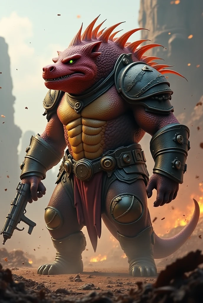 Solo Sexy young anthro scalie dragon male mercenary medieval solider, slim endomorph muscular, anthro handsome gay shorter muzzle, handsome gay model male apperance, sword scars, worn out leather skimpy armament, low on hips heavy leather belt, old very worn out skimpy dirty linen material jockstrap, old yellow dirty worn out stains on white sawn jockstrap, very visible "x" brown seam pattern on the jockstrap, studded skimpy armlets breastplate armor, skimpy breastplate, red husk, leather bondages, fingerless leather gloves, smelly unwashed husk, dirty body look, desert battlefield, standing in sexy victorious position over me, dirty playfull grin, close view of full character from bellow, view from ground under his jockstrap